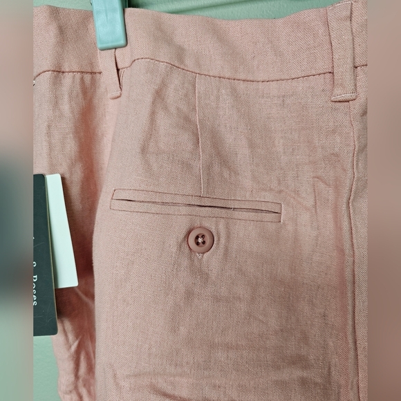 Violets & Roses Women's ESTILO Pleated Linen Blend Shorts Rose Tan Size 8/29 - Picture 4 of 8